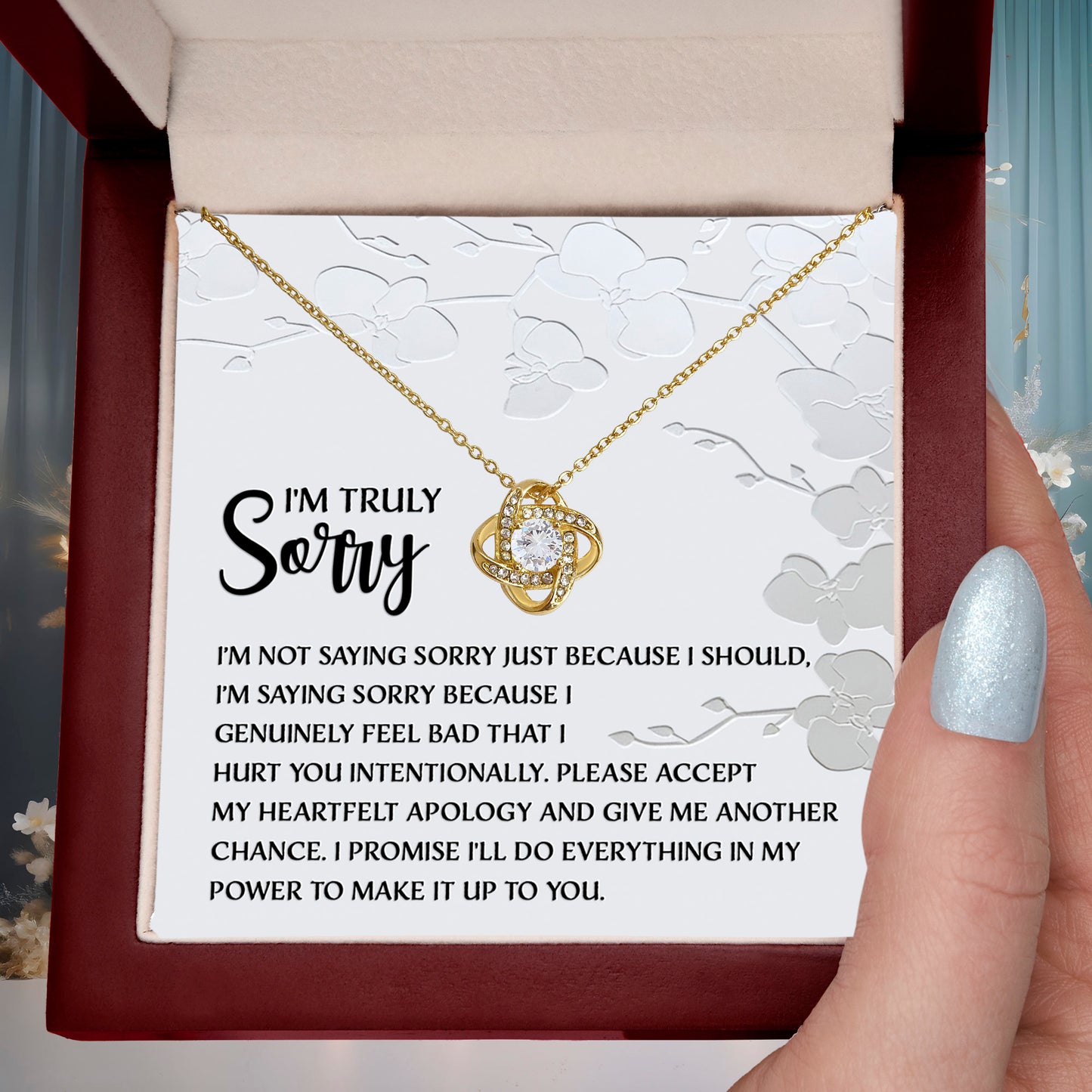 Apology Gift for Girlfriend, Wife, Soulmate - Sorry, Feel Bad - Love Knot Pendant Necklace