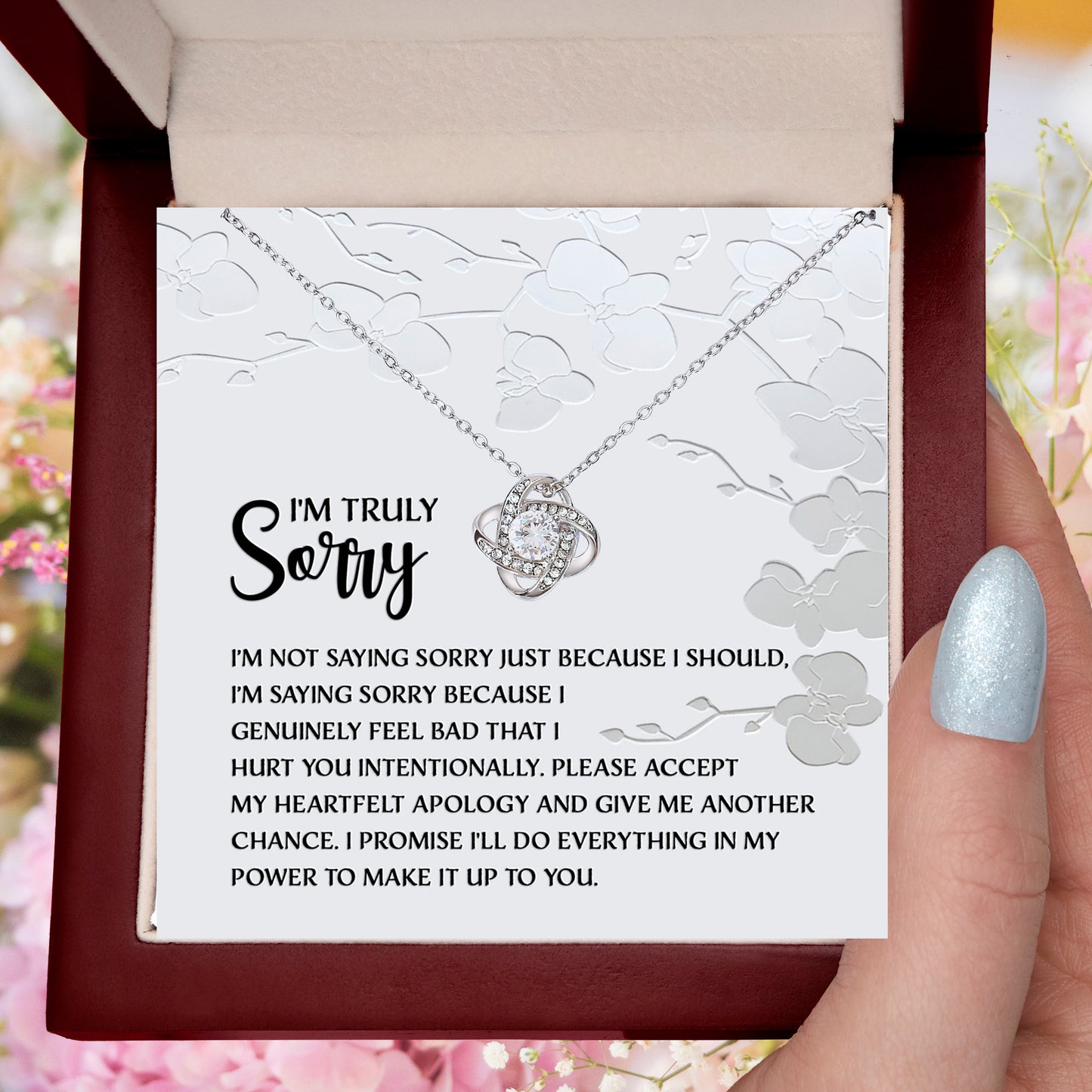 Apology Gift for Girlfriend, Wife, Soulmate - Sorry, Feel Bad - Love Knot Pendant Necklace