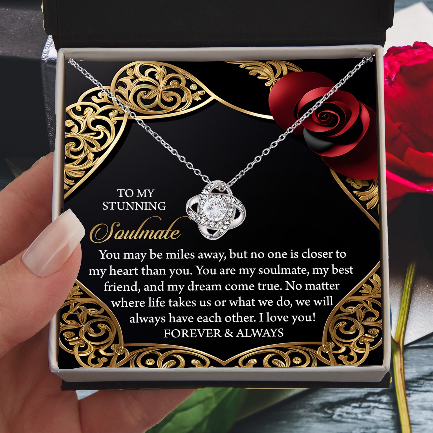 Gift for Soulmate - Have Each Other - Love Knot Pendant Necklace