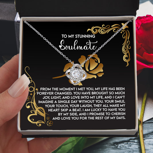 To My Stunning Soulmate - Love Knot Necklace – A Romantic Gift to Celebrate Joy, Love, and Forever Devotion