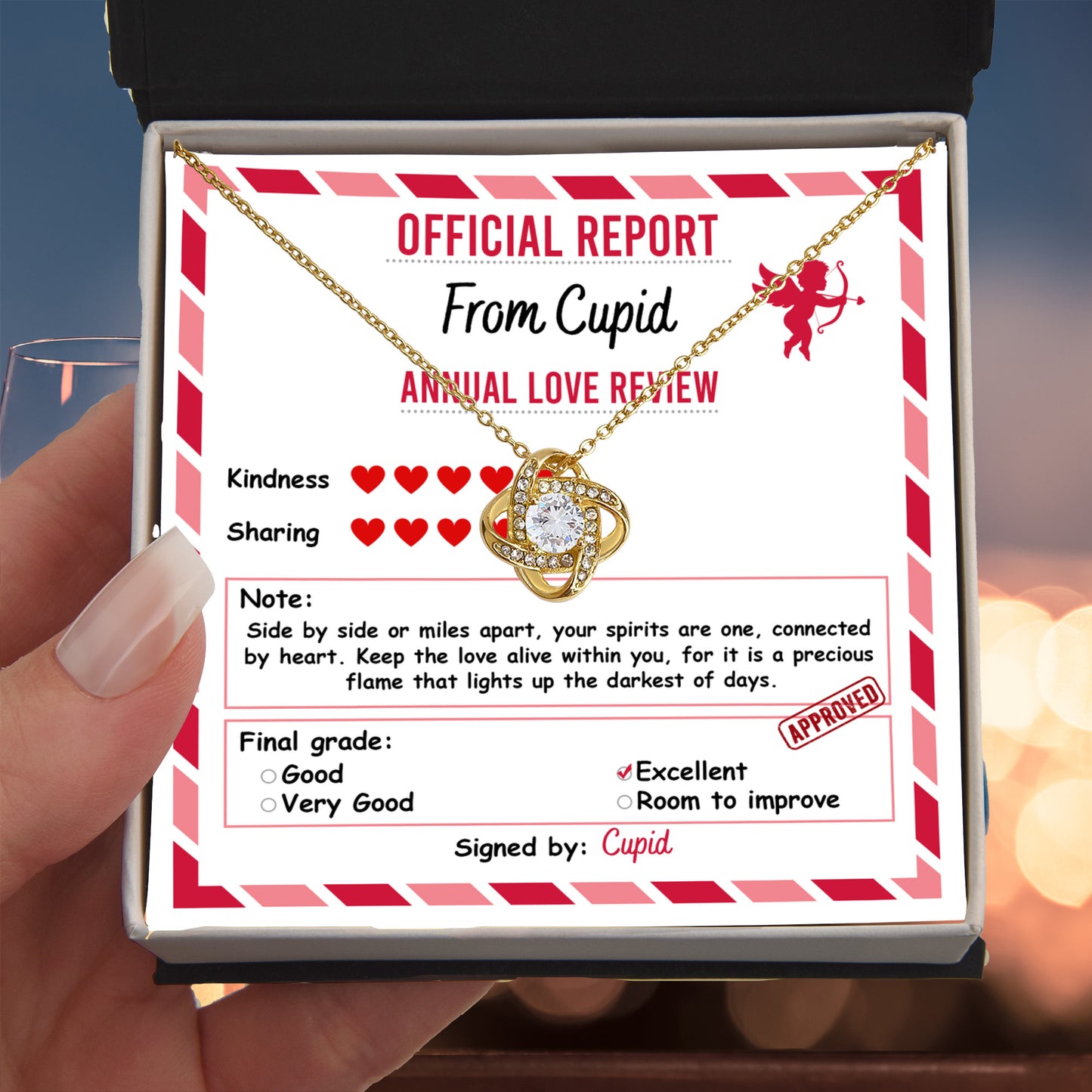 Cupid’s Official Love Report - Love Knot Necklace – A Fun and Heartfelt Valentine’s Day Gift