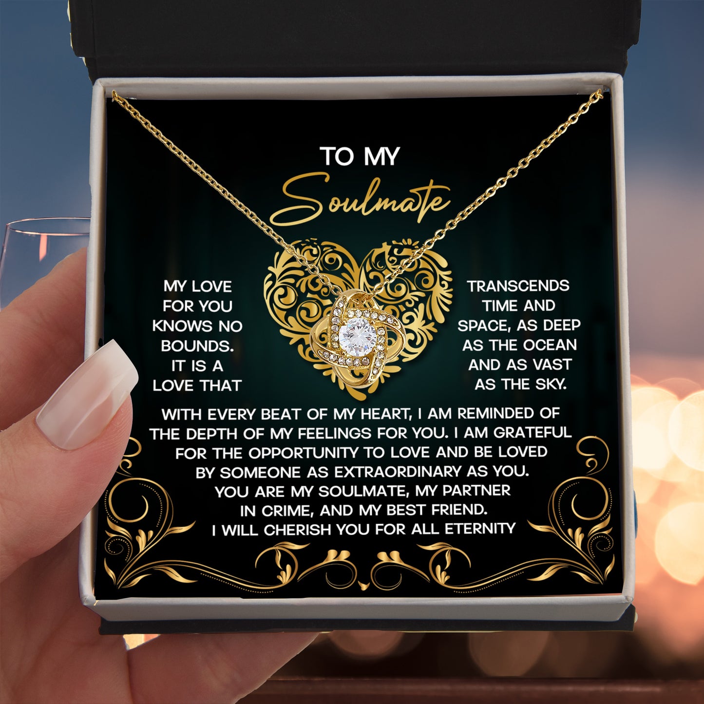 Gift for Soulmate - My Love is as Vast as the Sky - Love Knot Pendant Necklace