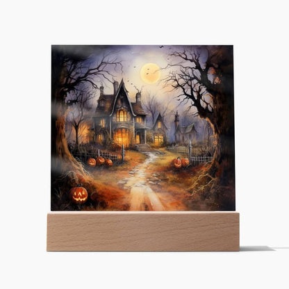 Spooky Manor: Halloween's Finest Acrylic Plaque Decor - Mallard Moon Gift Shop