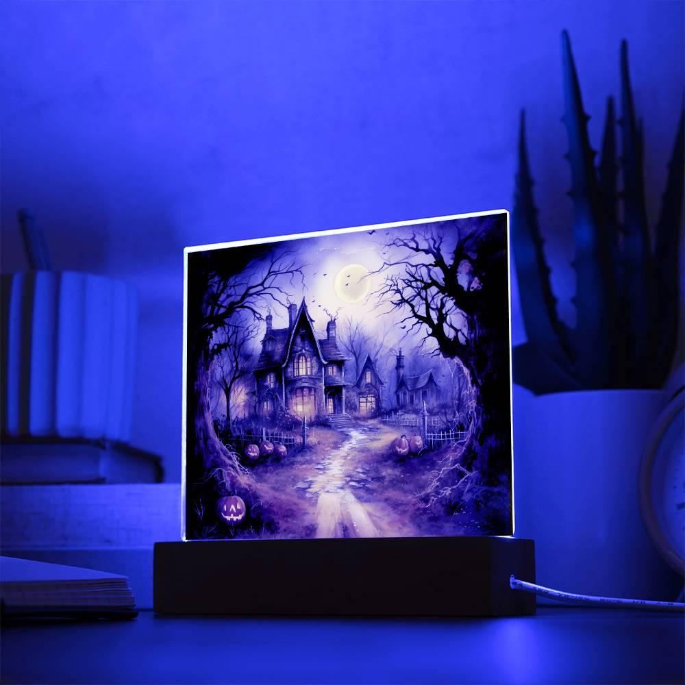 Spooky Manor: Halloween's Finest Acrylic Plaque Decor - Mallard Moon Gift Shop