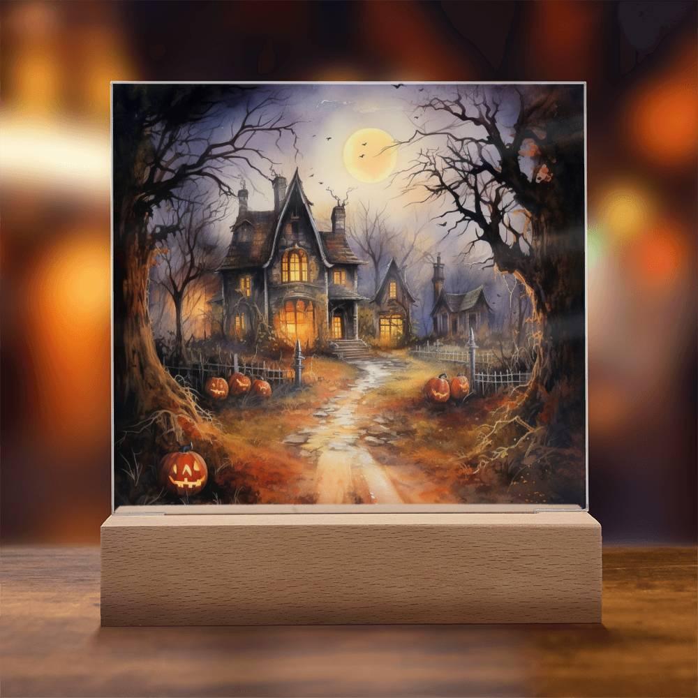 Spooky Manor: Halloween's Finest Acrylic Plaque Decor - Mallard Moon Gift Shop