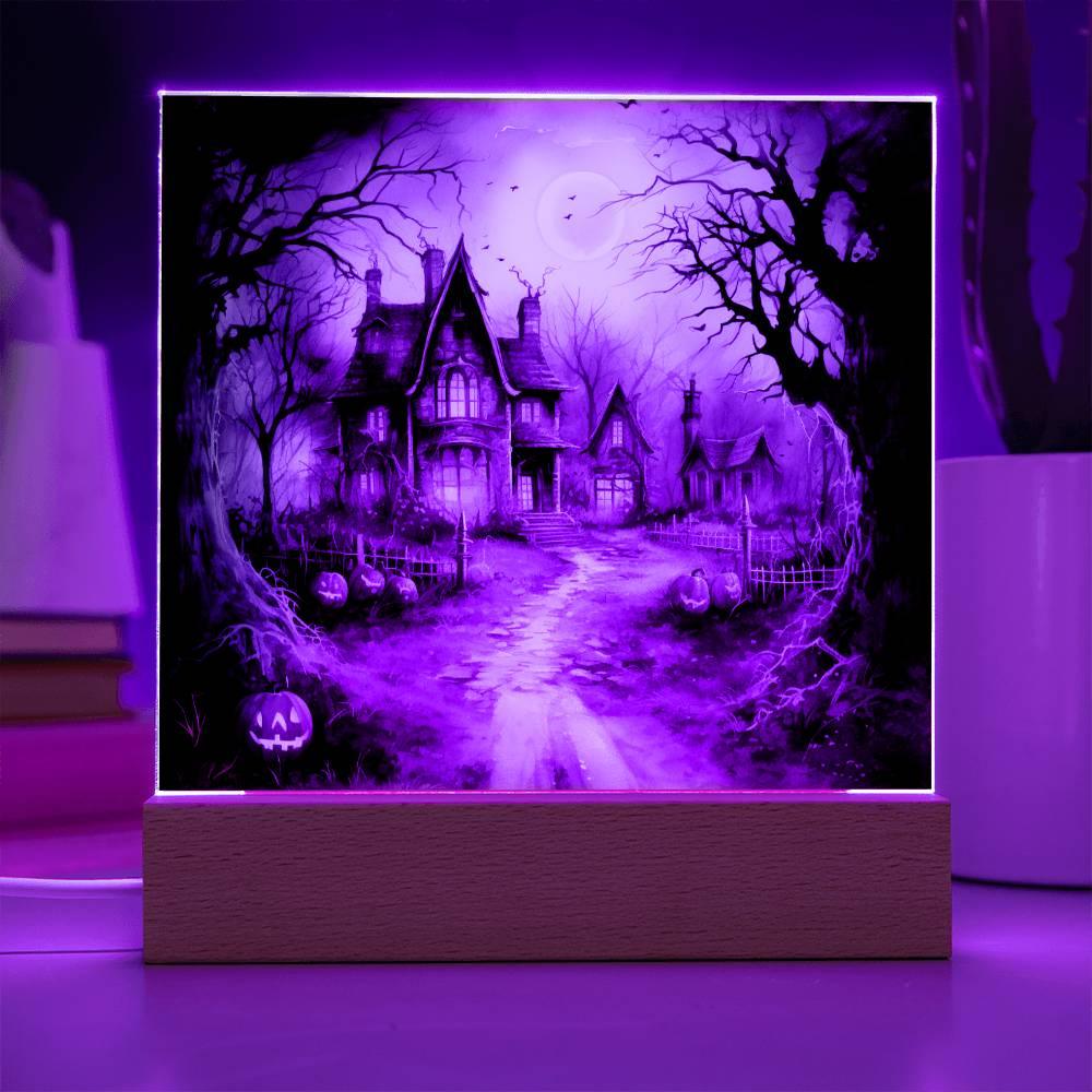 Spooky Manor: Halloween's Finest Acrylic Plaque Decor - Mallard Moon Gift Shop