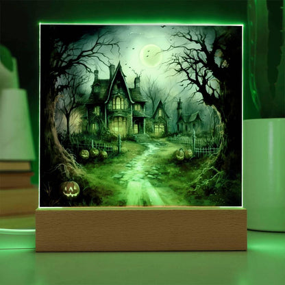 Spooky Manor: Halloween's Finest Acrylic Plaque Decor - Mallard Moon Gift Shop