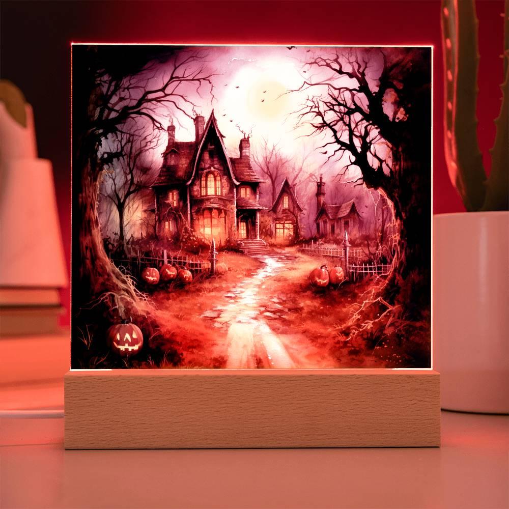 Spooky Manor: Halloween's Finest Acrylic Plaque Decor - Mallard Moon Gift Shop