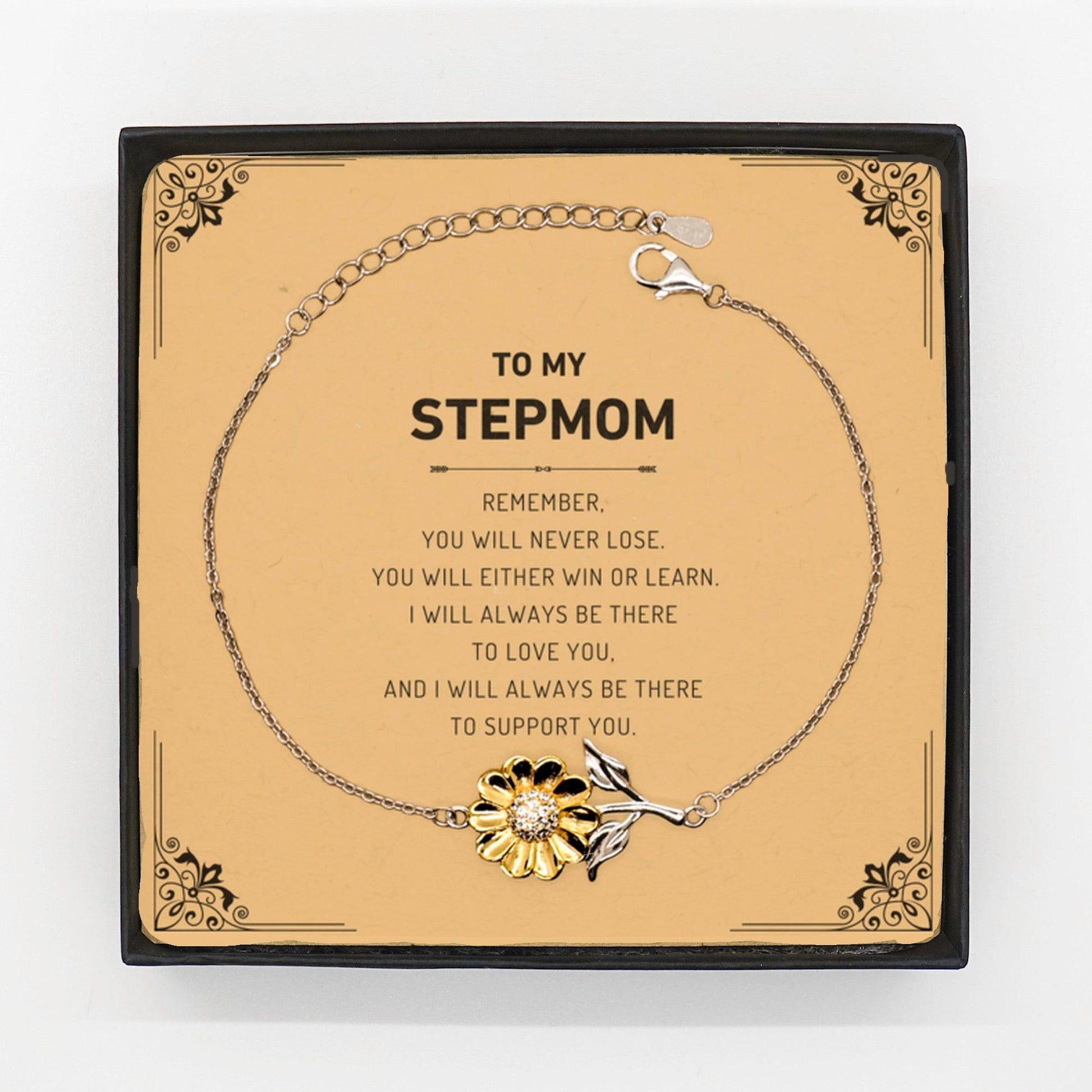 Stepmom Gifts, To My Stepmom Remember, you will never lose. You will either  WIN or LEARN, Keepsake Sunflower Bracelet For Stepmom Card, Birthday  Christmas Gifts Ideas For Stepmom X-mas Gifts | Mallard