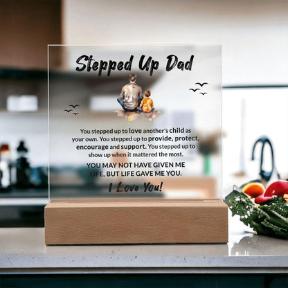 Stepped Up Dad Life Gave Me You Acrylic Plaque - Mallard Moon Gift Shop