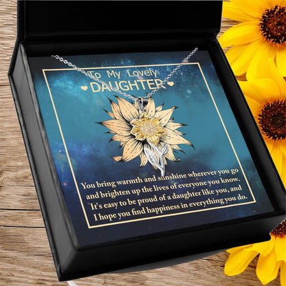 Daughter Gift for Birthday, Christmas, Graduation - Proud Of You - Sunflower Jewelry