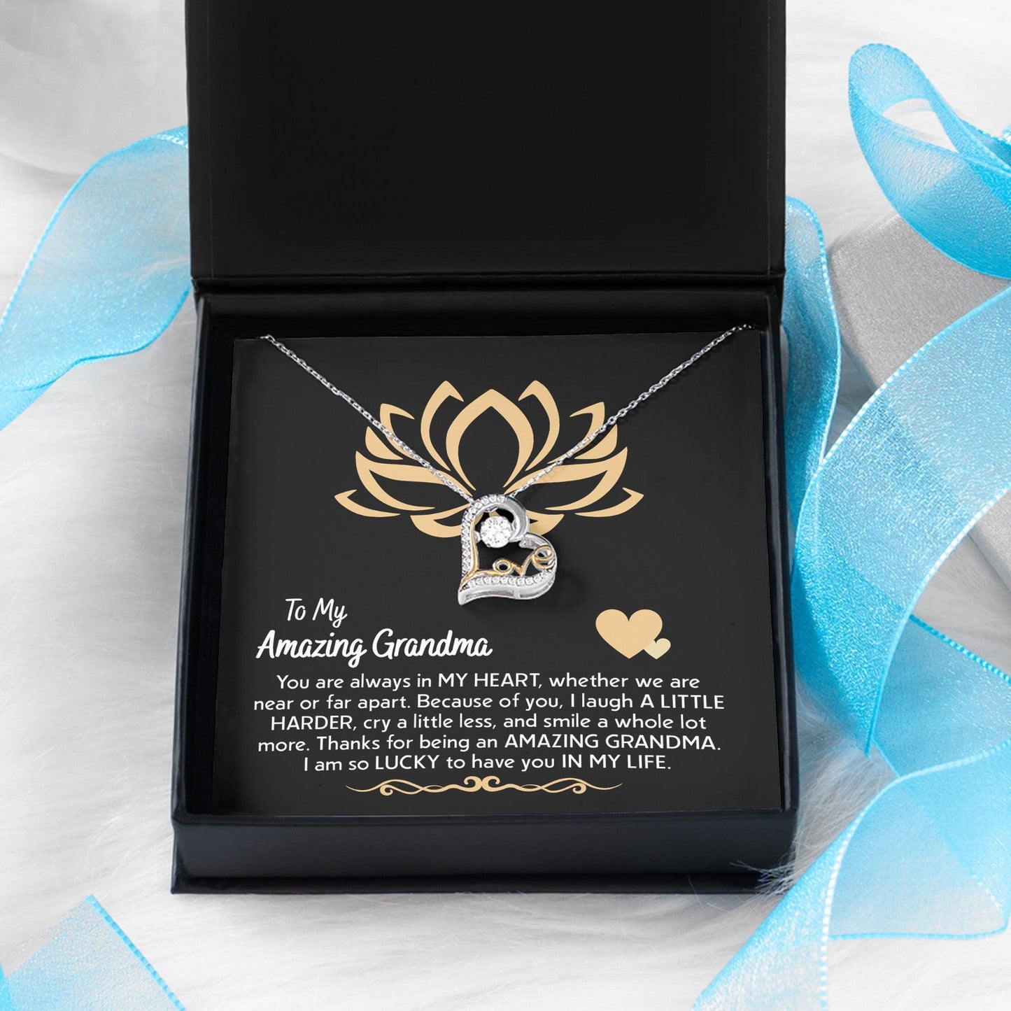 To My Amazing Grandma You Are Always in My Heart Pendant Necklace - Mallard Moon Gift Shop