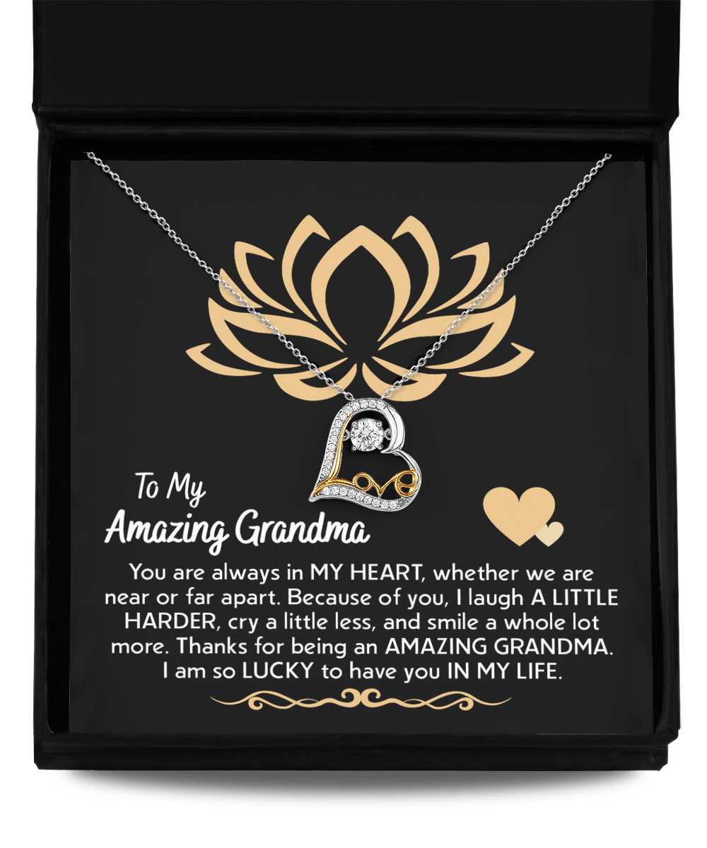 To My Amazing Grandma You Are Always in My Heart Pendant Necklace - Mallard Moon Gift Shop