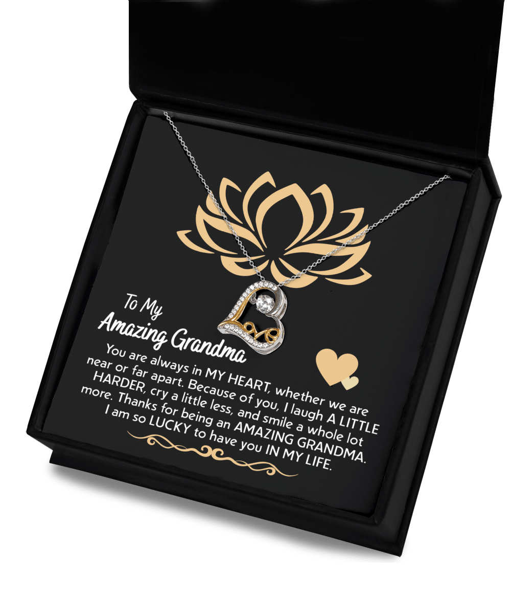 To My Amazing Grandma You Are Always in My Heart Pendant Necklace - Mallard Moon Gift Shop