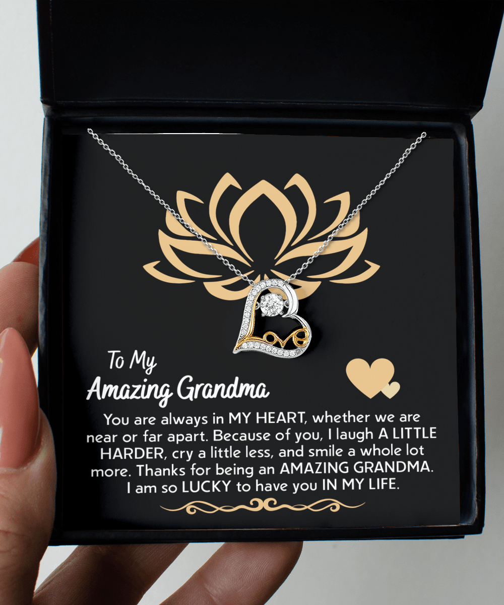 To My Amazing Grandma You Are Always in My Heart Pendant Necklace - Mallard Moon Gift Shop