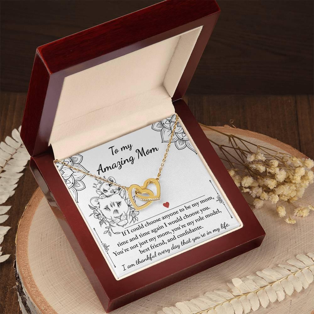 To My Amazing Mom You are my Best Friend, Role Model, and Confidante Interlocking Hearts Necklace - Mallard Moon Gift Shop