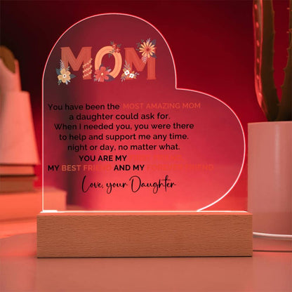 To My Amazing Mom You are My First Friend, Best Friend and My Forever Friend Personalized Acrylic Heart Plaque - Mallard Moon Gift Shop