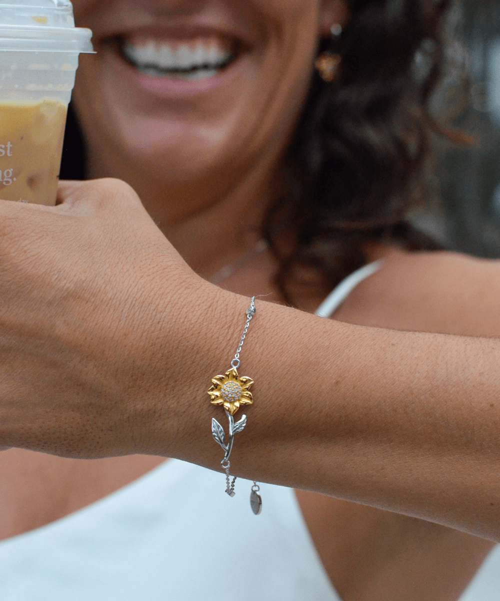 To My Badass Bestie Thank You For the Laughter and Fun Sunflower Bracelet - Mallard Moon Gift Shop