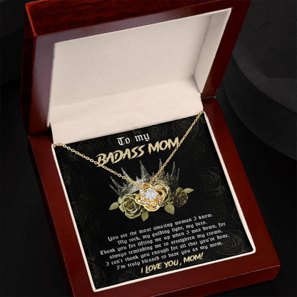 To My Badass Mom You are My Rock Love Knot Necklace - Mallard Moon Gift Shop