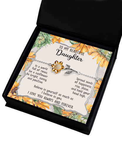 To My Beautiful Daughter Be A Sunflower Graduation Birthday Holiday Gift - Mallard Moon Gift Shop