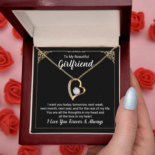 To My Beautiful Girlfriend Forever Love Pendant Necklace - Mallard Moon Gift Shop