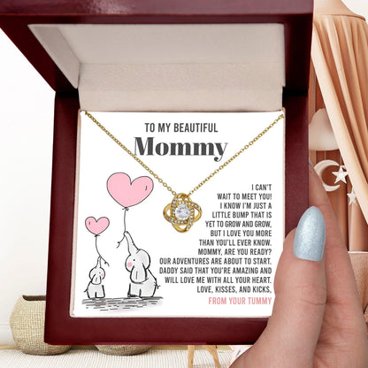 To My Beautiful Mommy - Love Me With All Your Heart - Love Knot Necklace - Mallard Moon Gift Shop