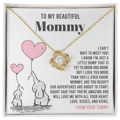 To My Beautiful Mommy - Love Me With All Your Heart - Love Knot Necklace - Mallard Moon Gift Shop