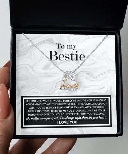 To My Bestie, You've Been My Sunshine Heart Pendant Necklace - Mallard Moon Gift Shop