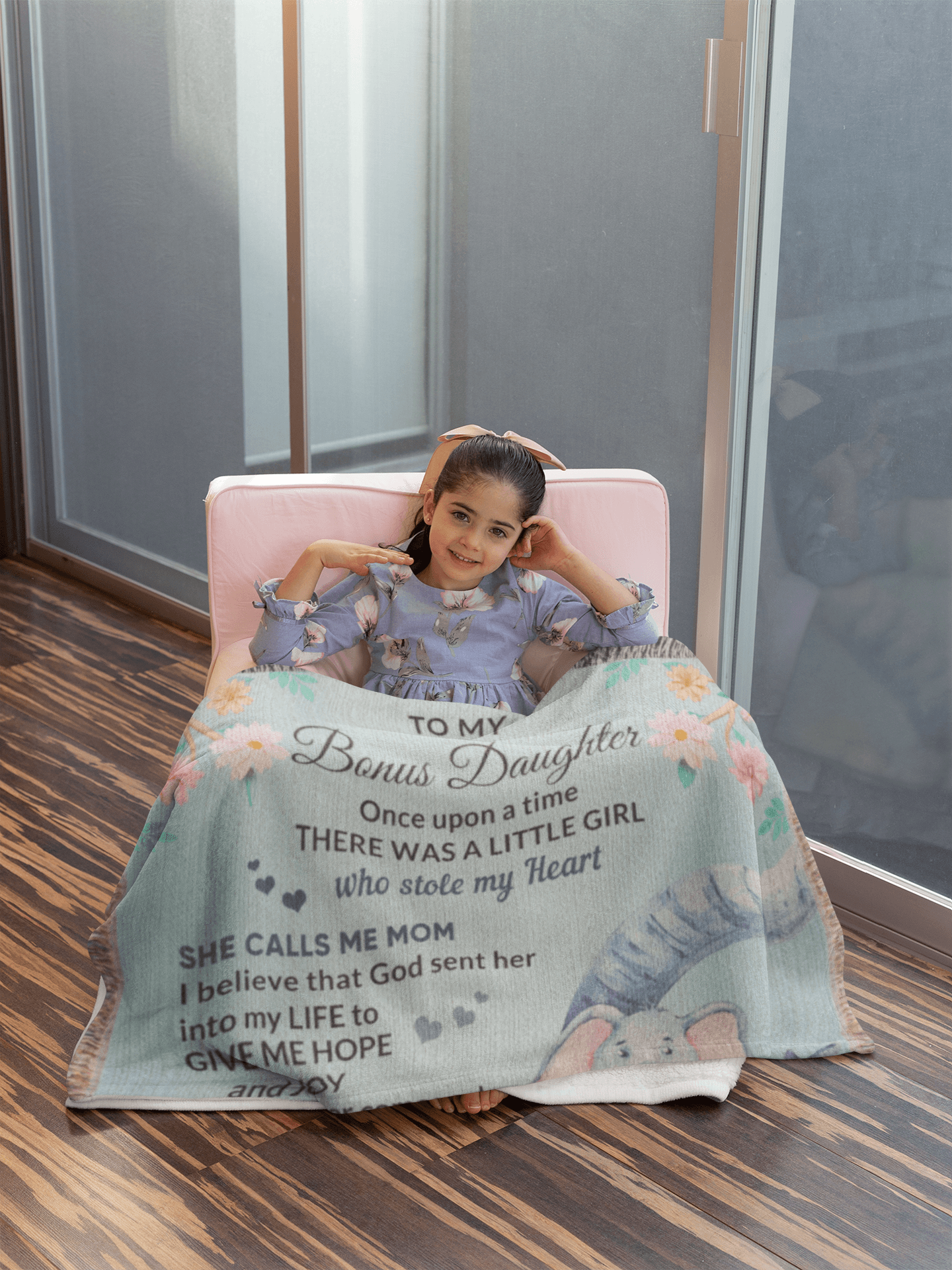 To My Bonus Daughter, You bring me Hope and Joy Heirloom Woven Blanket - Mallard Moon Gift Shop