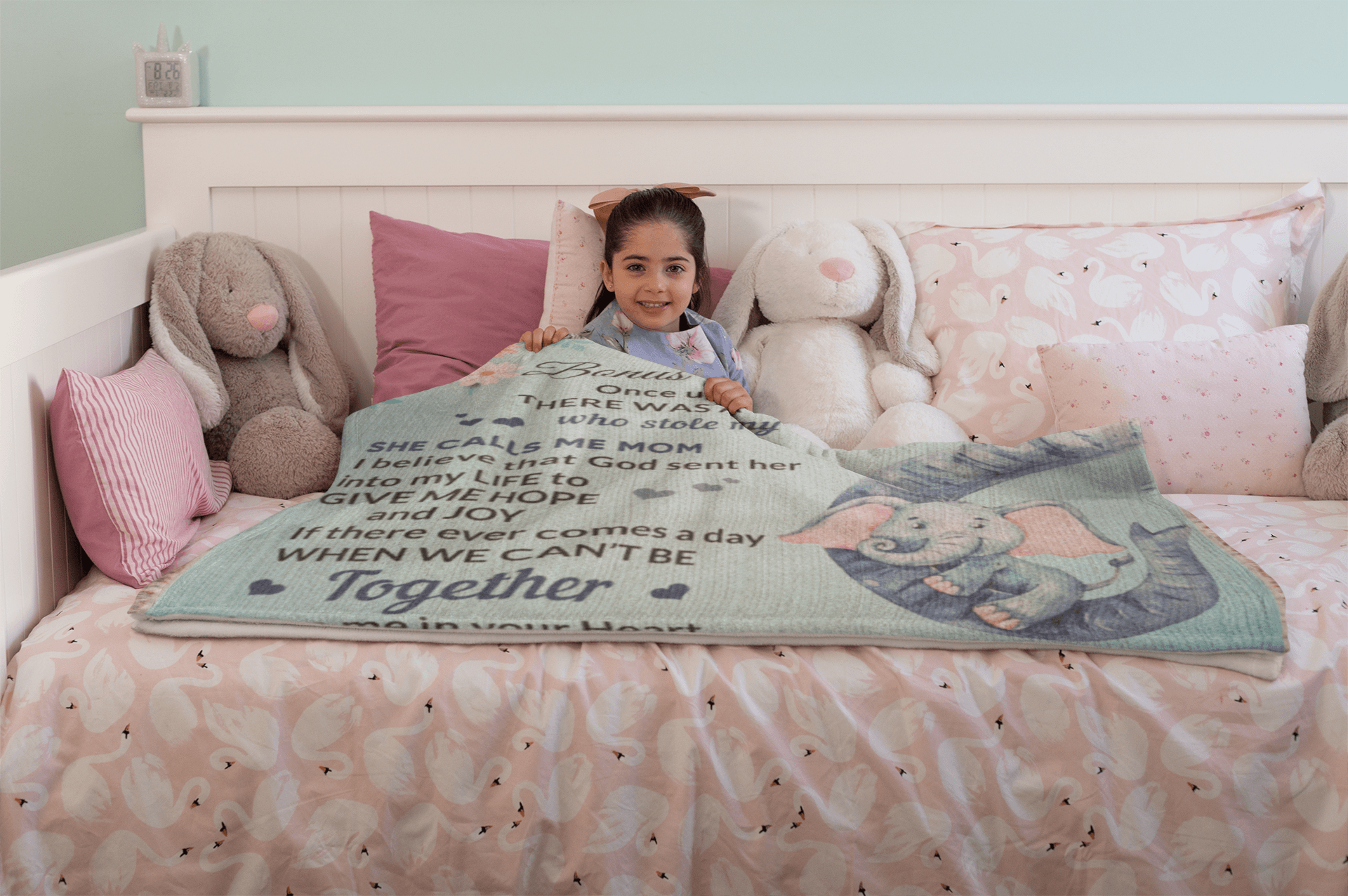 To My Bonus Daughter, You bring me Hope and Joy Heirloom Woven Blanket - Mallard Moon Gift Shop