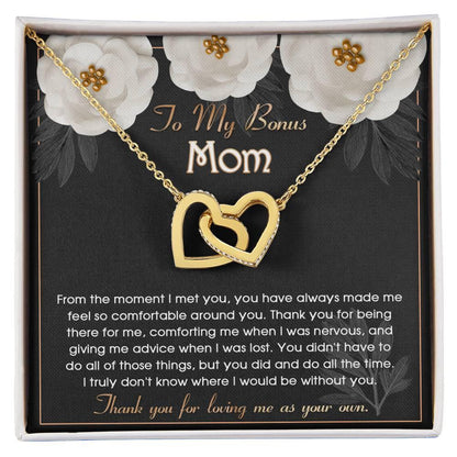 To My Bonus Mom Thank You for Loving Me as Your Own Hearts Pendant Necklace - Mallard Moon Gift Shop