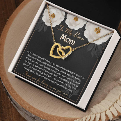 To My Bonus Mom Thank You for Loving Me as Your Own Hearts Pendant Necklace - Mallard Moon Gift Shop