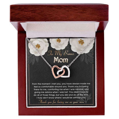 To My Bonus Mom Thank You for Loving Me as Your Own Hearts Pendant Necklace - Mallard Moon Gift Shop