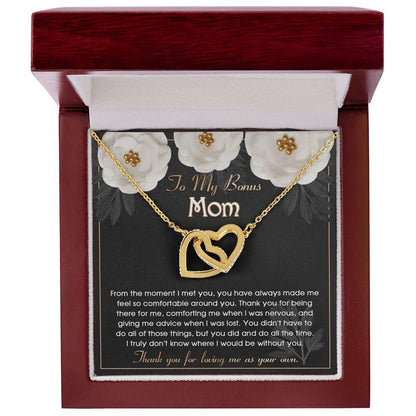 To My Bonus Mom Thank You for Loving Me as Your Own Hearts Pendant Necklace - Mallard Moon Gift Shop