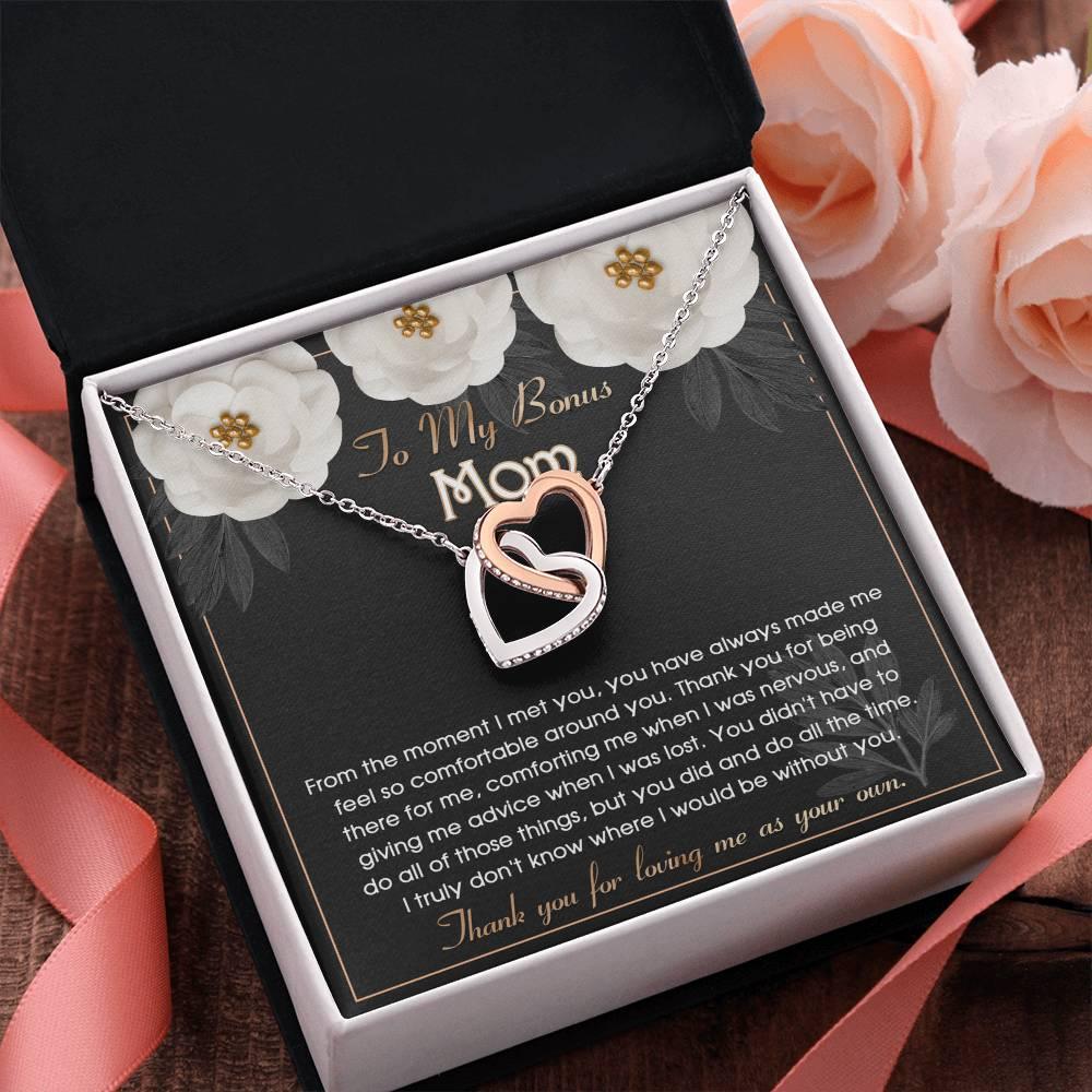 To My Bonus Mom Thank You for Loving Me as Your Own Hearts Pendant Necklace - Mallard Moon Gift Shop