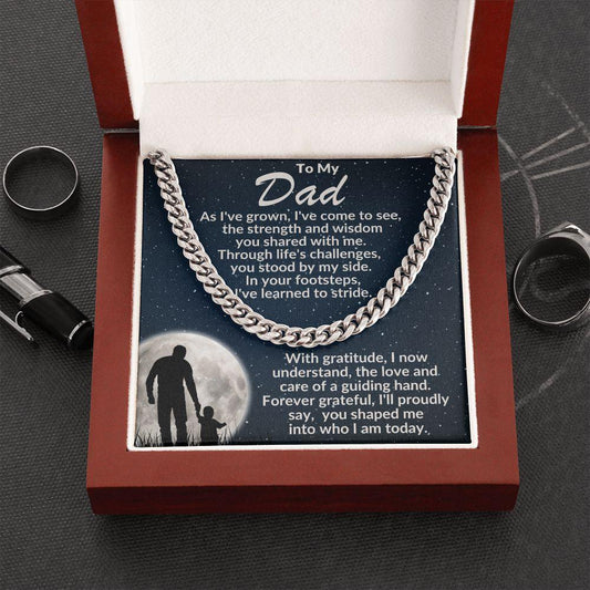 To My Dad - You Stood By My Side - Cuban Necklace - Mallard Moon Gift Shop