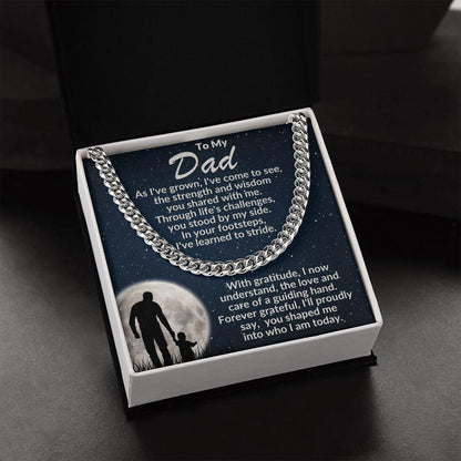 To My Dad - You Stood By My Side - Cuban Necklace - Mallard Moon Gift Shop