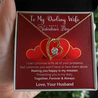 To My Darling Wife Making You Smile is my Mission Forever Love Pendant Necklace - Mallard Moon Gift Shop