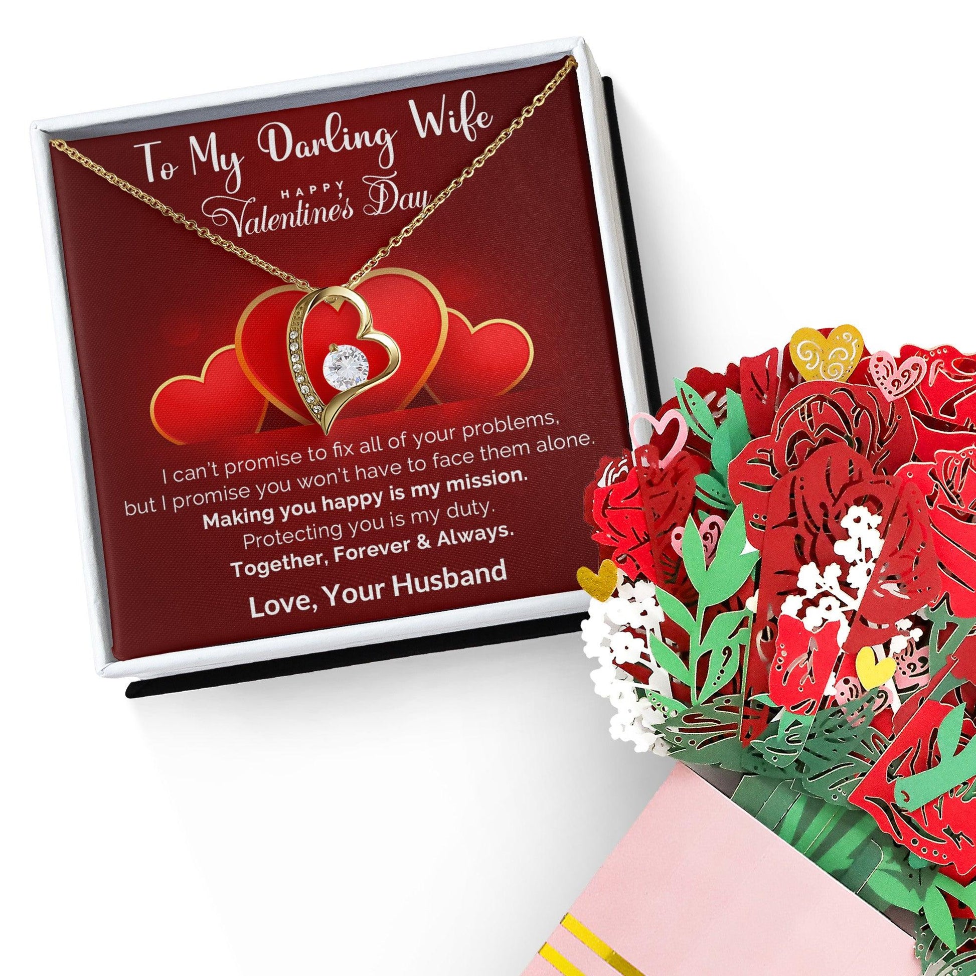 To My Darling Wife Making You Smile is my Mission Forever Love Pendant Necklace - Mallard Moon Gift Shop