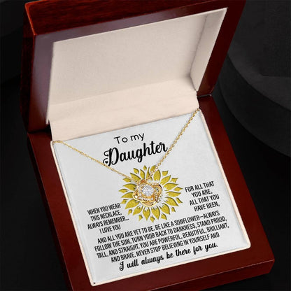 To My Daughter Be Like A Sunflower Love Knot Necklace - Mallard Moon Gift Shop