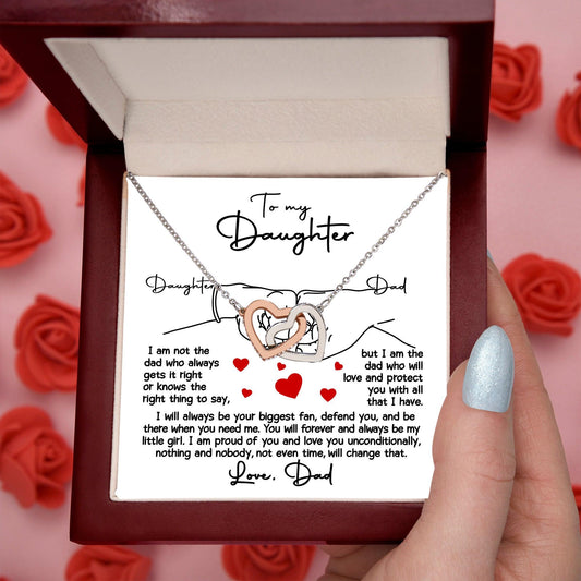 To My Daughter - I Will Always Be Your Biggest Fan - Interlocking Hearts Necklace - Mallard Moon Gift Shop