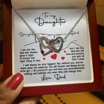 To My Daughter - I Will Always Be Your Biggest Fan - Interlocking Hearts Necklace