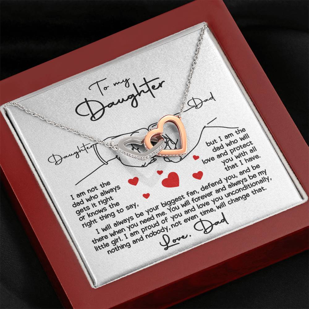 To My Daughter - I Will Always Be Your Biggest Fan - Interlocking Hearts Necklace