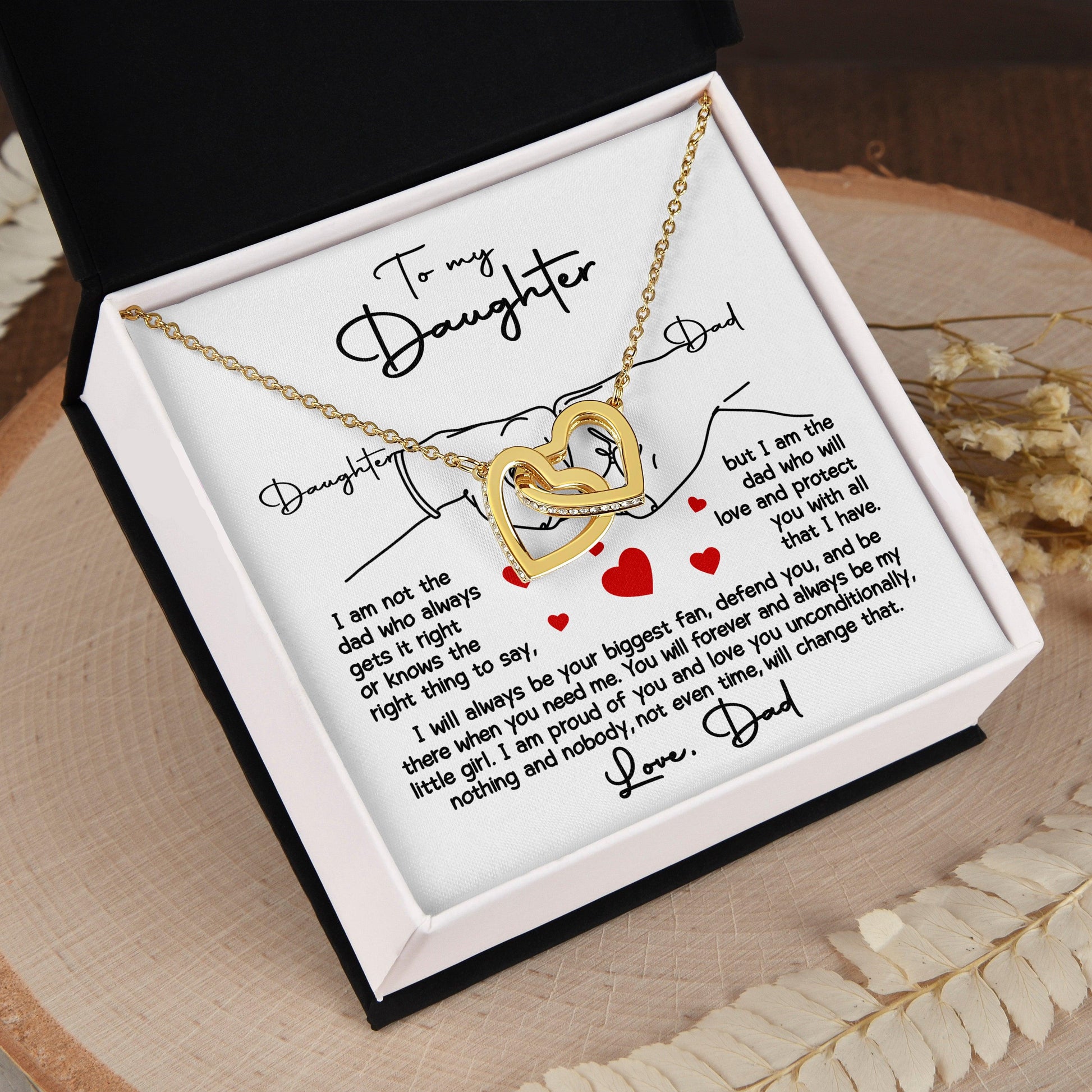 To My Daughter - I Will Always Be Your Biggest Fan - Interlocking Hearts Necklace - Mallard Moon Gift Shop