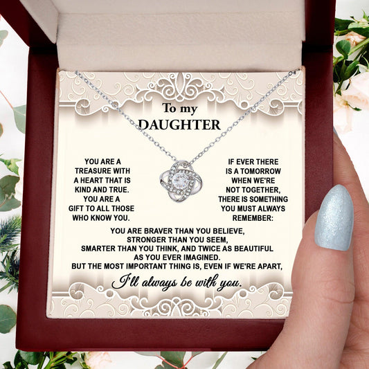 To My Daughter You are Kind and True Love Knot Necklace - Mallard Moon Gift Shop