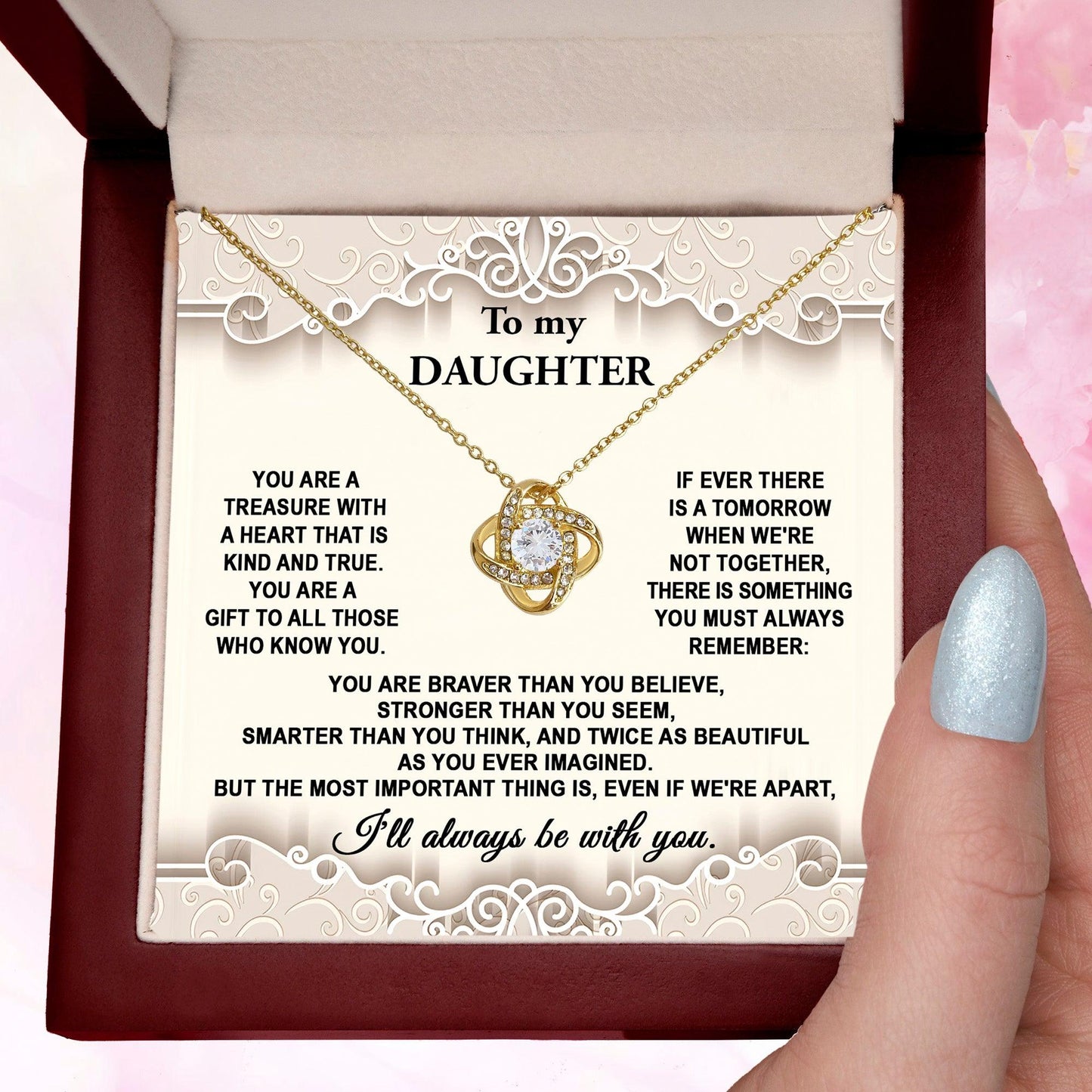 To My Daughter You are Kind and True Love Knot Necklace - Mallard Moon Gift Shop