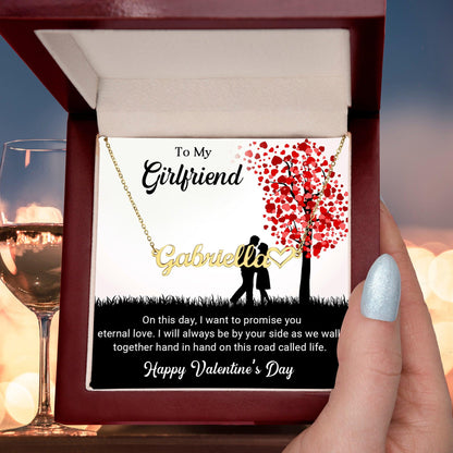 To My Girlfriend I Promise You Eternal Love Valentine Heart Name Necklace - Mallard Moon Gift Shop