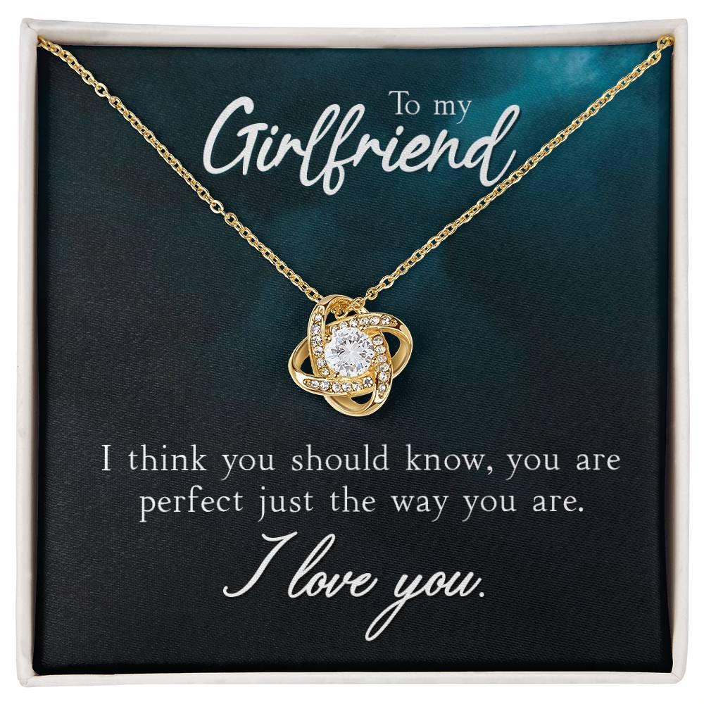 To My Girlfriend I think You Should Know Valentine Love Knot Necklace - Mallard Moon Gift Shop