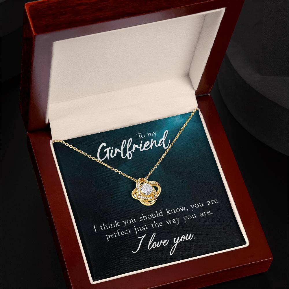 To My Girlfriend I think You Should Know Valentine Love Knot Necklace - Mallard Moon Gift Shop