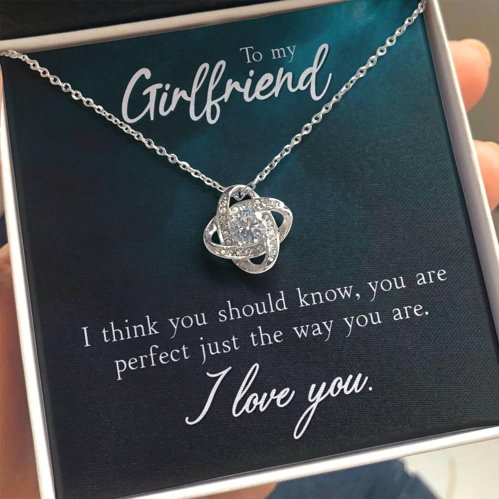 To My Girlfriend I think You Should Know Valentine Love Knot Necklace - Mallard Moon Gift Shop